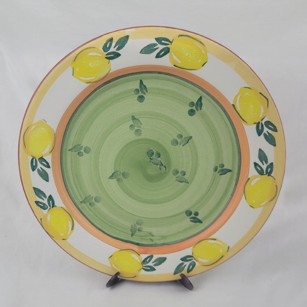Cardinal Inc Fruit Melange Handpainted Lemon Ceramic Dinner Plate 10.75 Inch